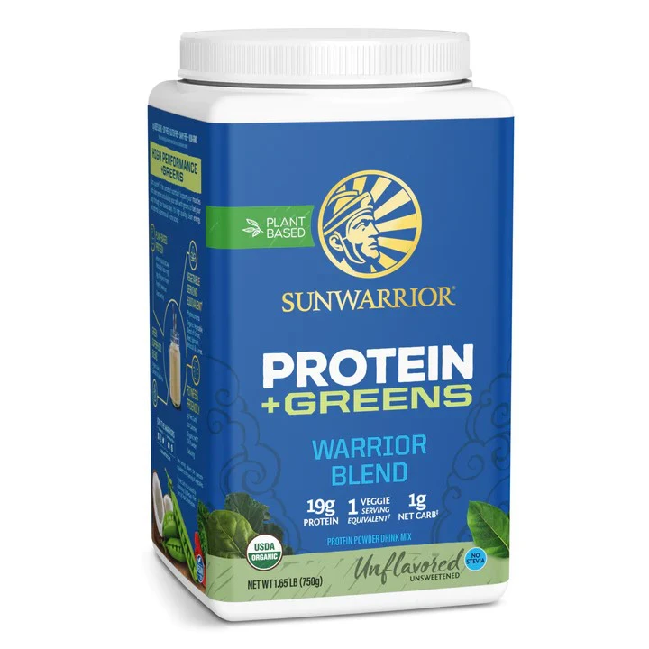 Bột protein thực vật hữu cơ thêm rau xanh Sunwarrior Warrior Blend Plus Greens 13