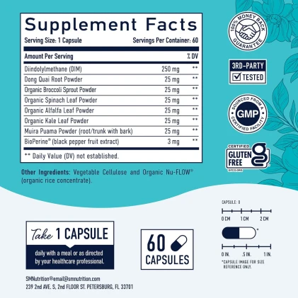SMNutrition DIM 250mg Complex cân bằng hormone cho nữ - Hình ảnh 2
