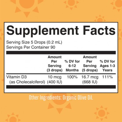 Vitamin D3 cho bé Mary Ruth's Infant & Toddler Vitamin D3 Organic Liquid Drops 2