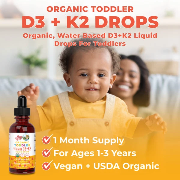 D3 K2 cho bé Mary Ruth's Toddler Vitamin D3+K2 Liquid Drops 18
