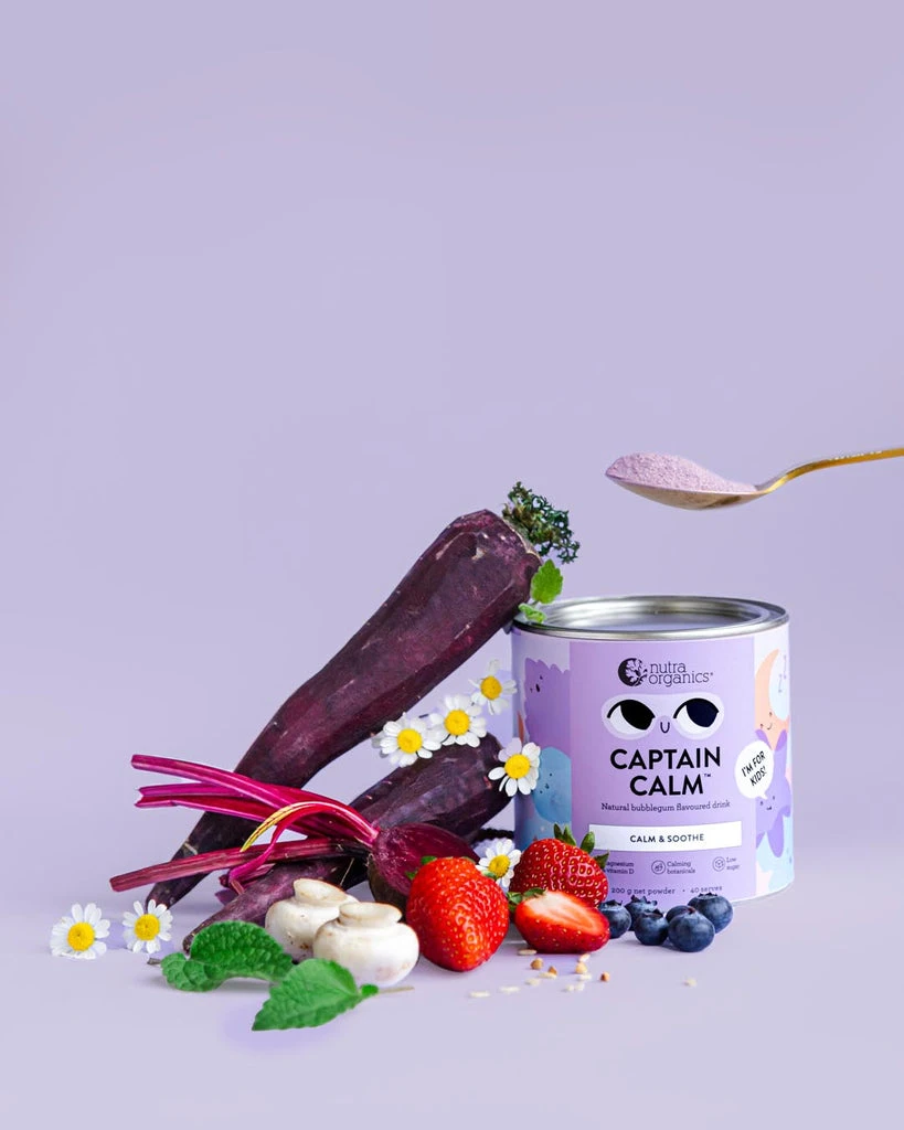 Bột siêu thực phẩm xoa dịu tinh thần cho trẻ Nutra Organics Captain Calm 6