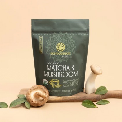 Bột matcha nấm hữu cơ Sunwarrior Be•Well Organic Matcha Mushroom Powder 2