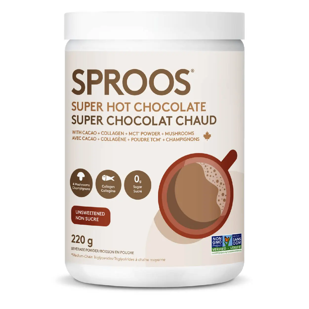 Thức uống healthy từ cacao, nấm, collagen thủy phân từ cá Sproos Super Hot Chocolate